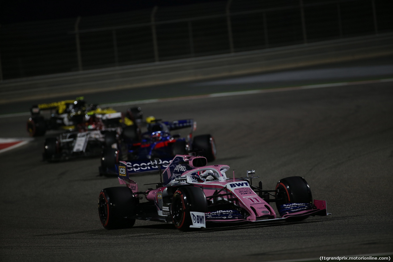 GP BAHRAIN, 31.03.2019- Gara, Sergio Perez (MEX) Racing Point F1 RP19