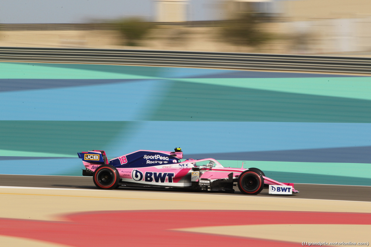 GP BAHRAIN, 30.03.2019- Prove Libere 3, Lance Stroll (CDN) Racing Point F1 RP19