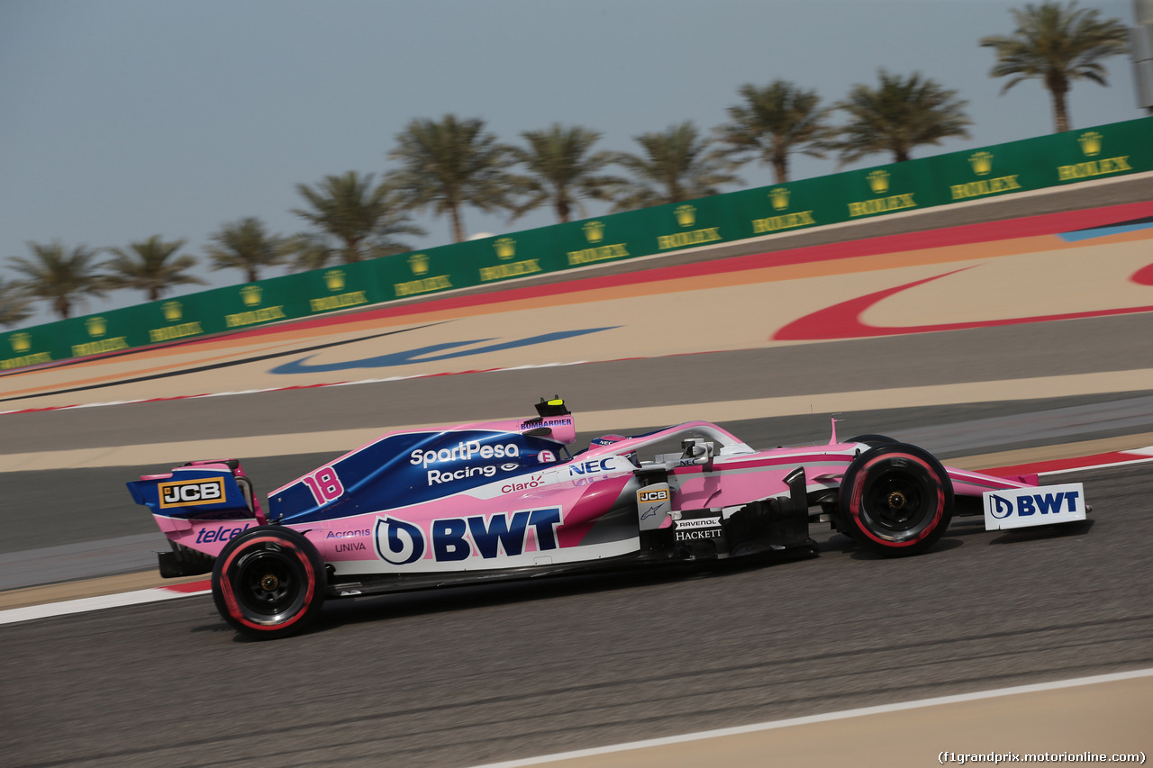 GP BAHRAIN, 30.03.2019- Prove Libere 3, Lance Stroll (CDN) Racing Point F1 RP19