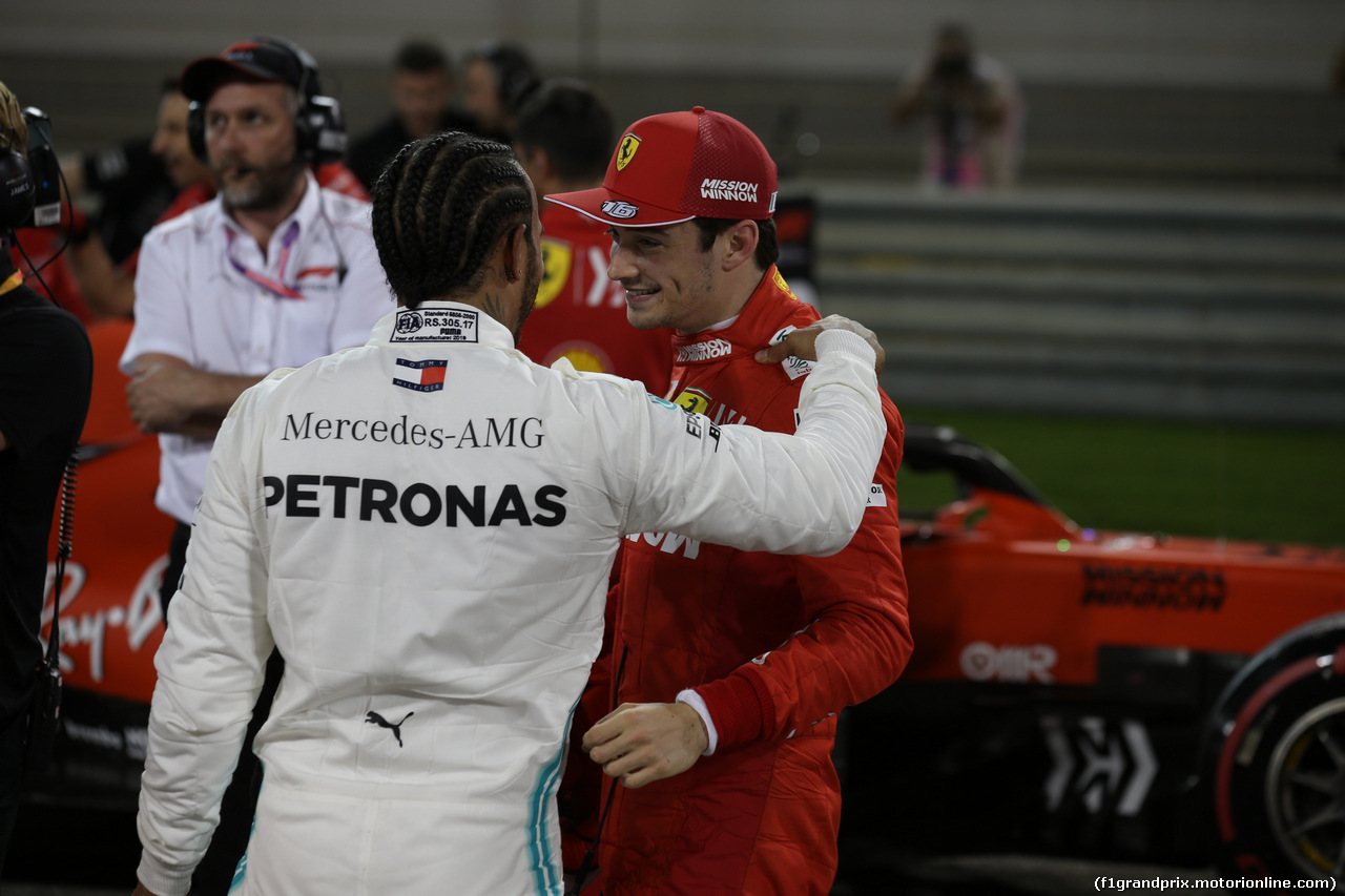 GP BAHRAIN, 30.03.2019- Parc ferme,  Charles Leclerc (MON) Ferrari SF90 e Lewis Hamilton (GBR) Mercedes AMG F1 W10 EQ Power