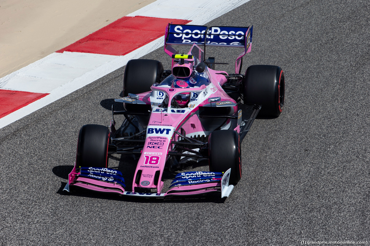 GP BAHRAIN, 29.03.2019- Prove Libere 1, Lance Stroll (CDN) Racing Point F1 RP19