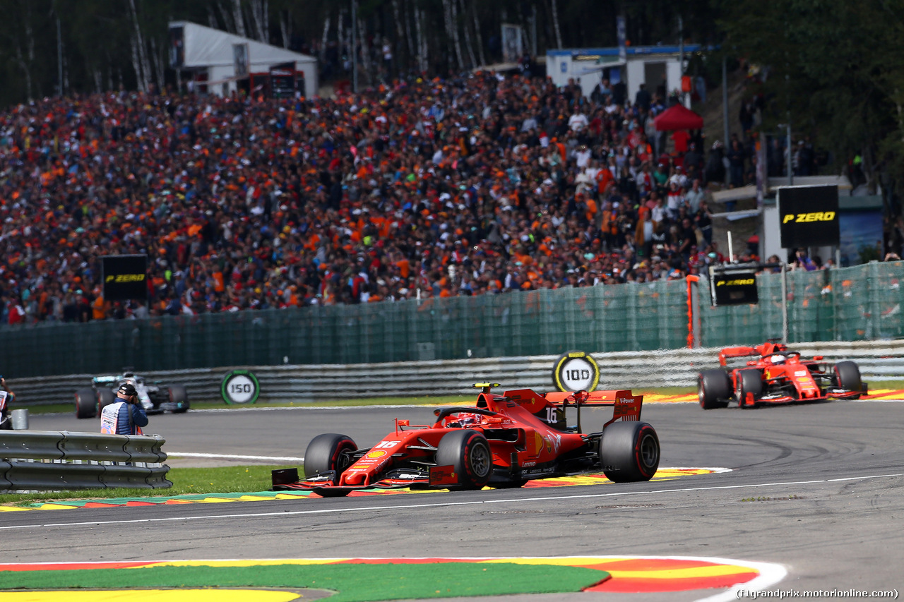 GP BELGIO, 01.09.2019 - Gara, Charles Leclerc (MON) Ferrari SF90 davanti a Sebastian Vettel (GER) Ferrari SF90