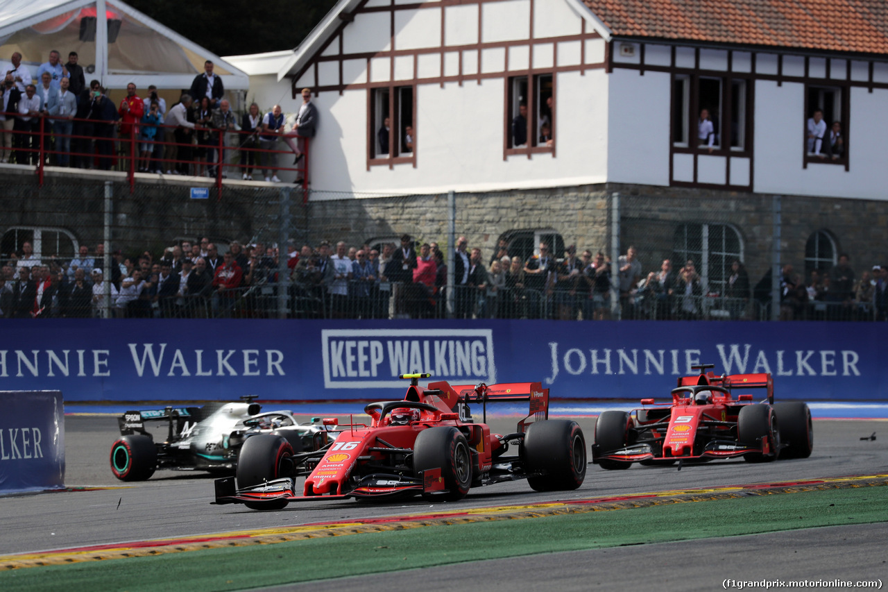 GP BELGIO, 01.09.2019 - Gara, Charles Leclerc (MON) Ferrari SF90 davanti a Sebastian Vettel (GER) Ferrari SF90
