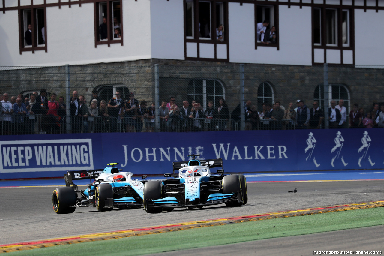 GP BELGIO, 01.09.2019 - Gara, George Russell (GBR) Williams Racing FW42 davanti a Robert Kubica (POL) Williams Racing FW42