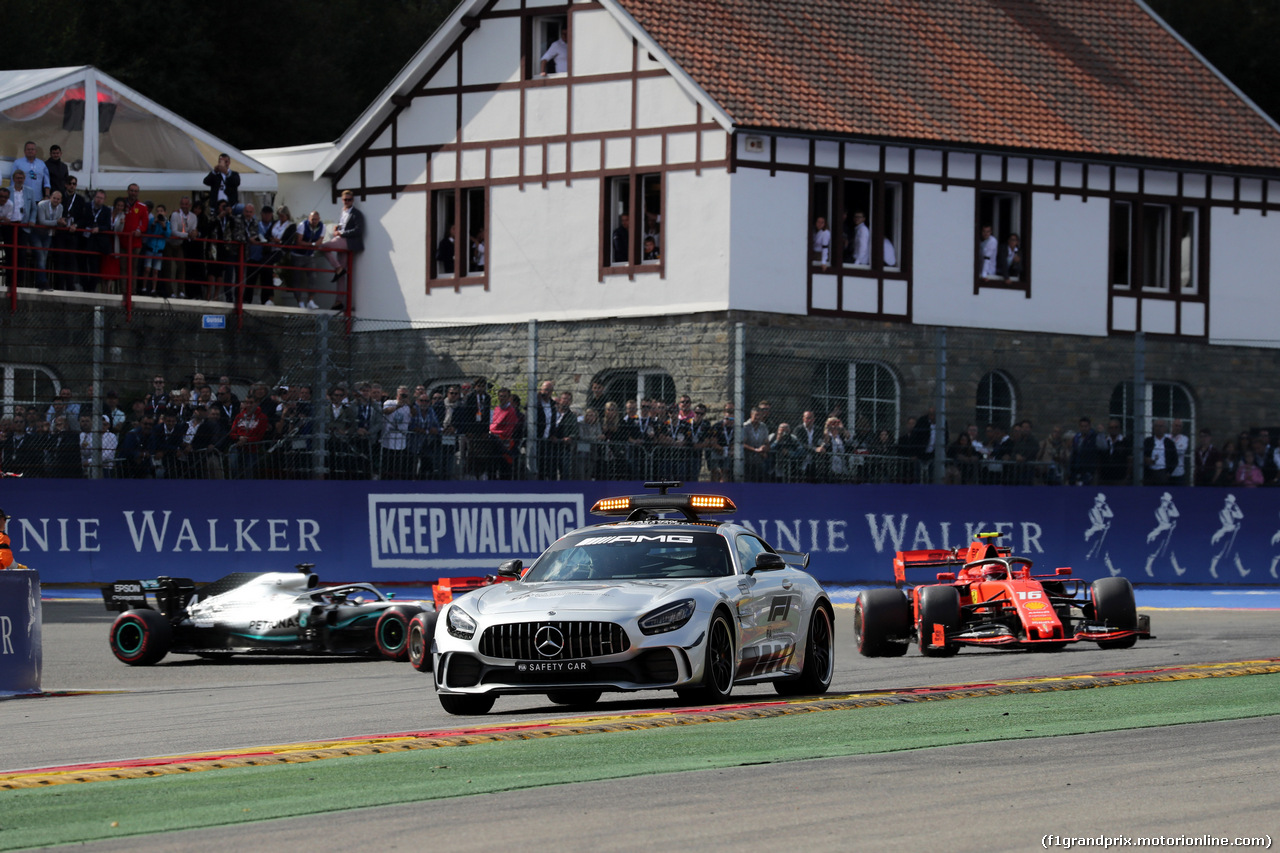 GP BELGIO, 01.09.2019 - Gara, The Safety car e Charles Leclerc (MON) Ferrari SF90