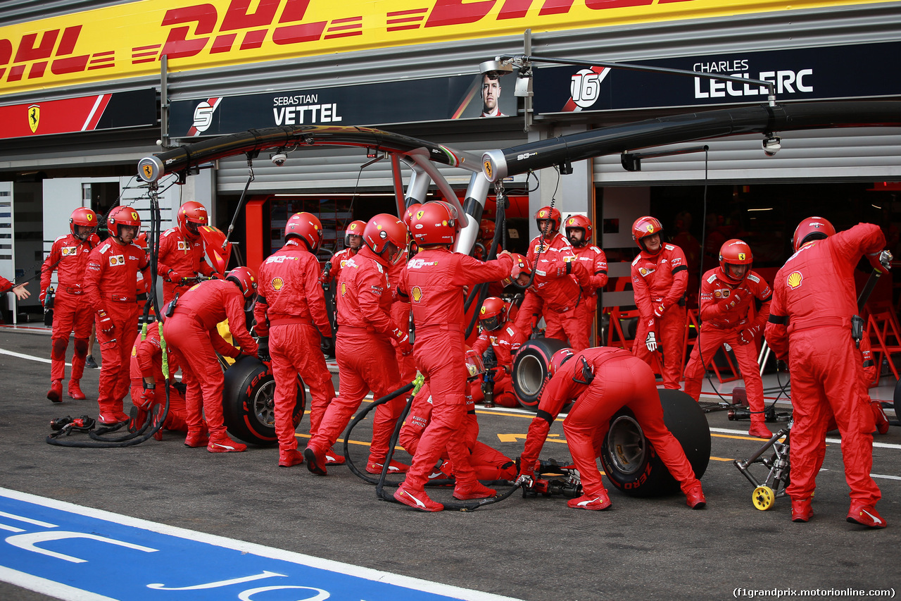 GP BELGIO, 01.09.2019 - Gara, Pit stop, Sebastian Vettel (GER) Ferrari SF90