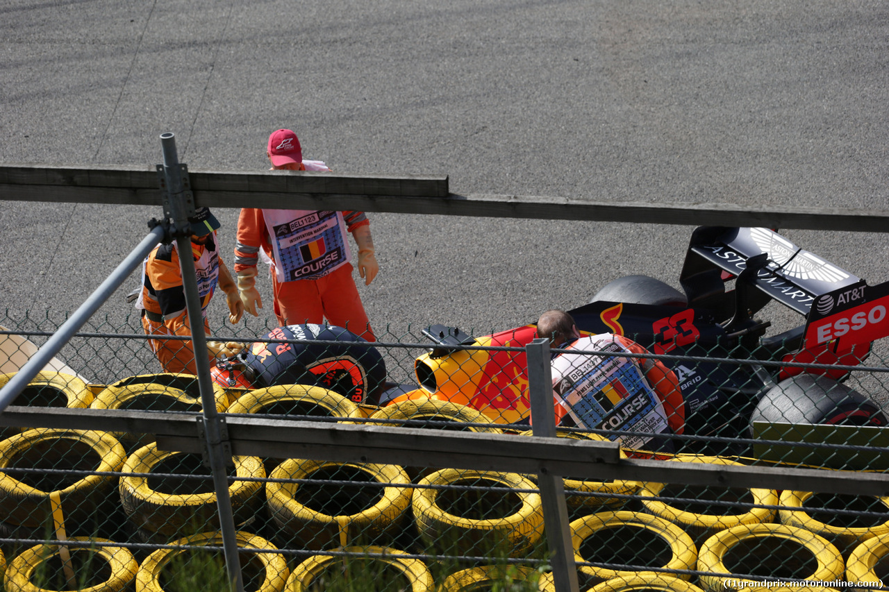 GP BELGIO, 01.09.2019 - Gara, Crash, Max Verstappen (NED) Red Bull Racing RB15