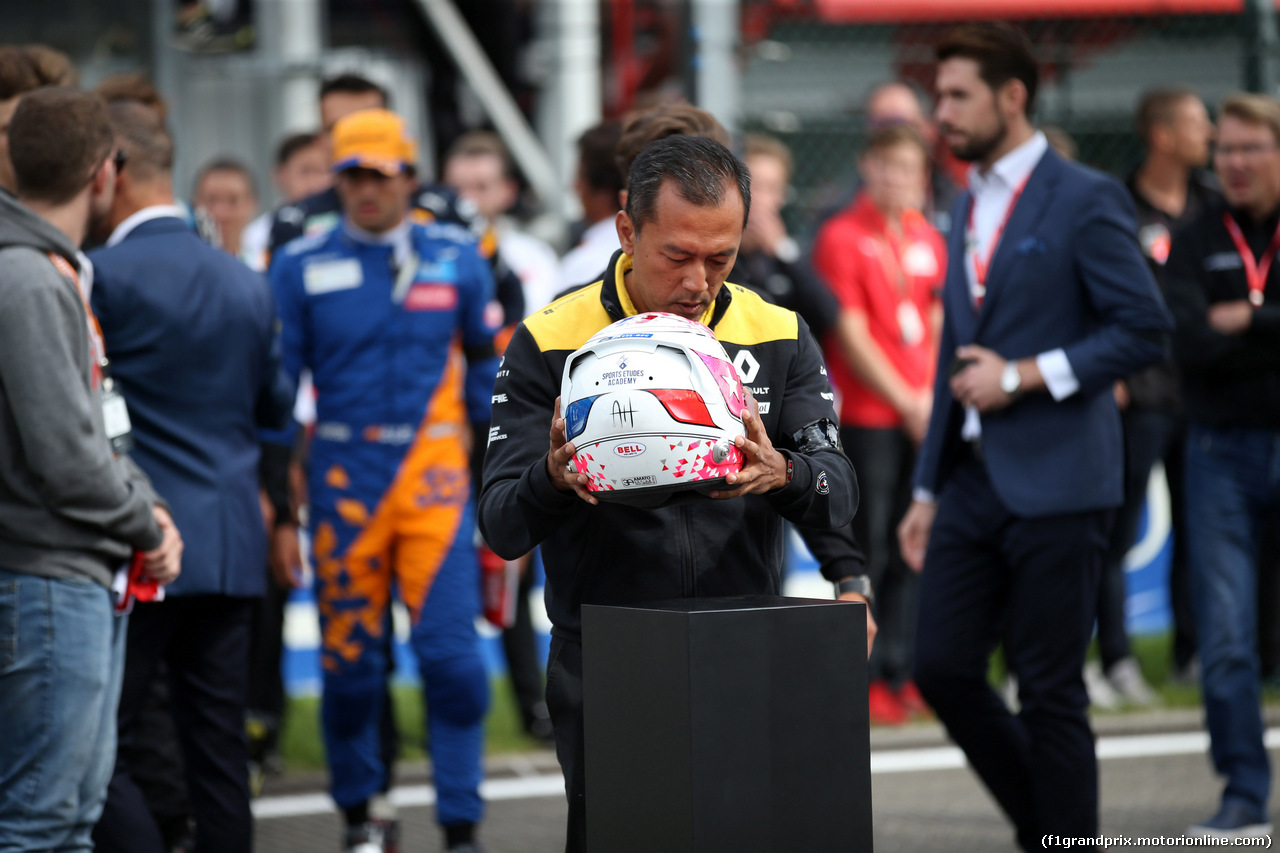 GP BELGIO, 01.09.2019 - Gara, The grid pays tribute to Anthoine Hubert