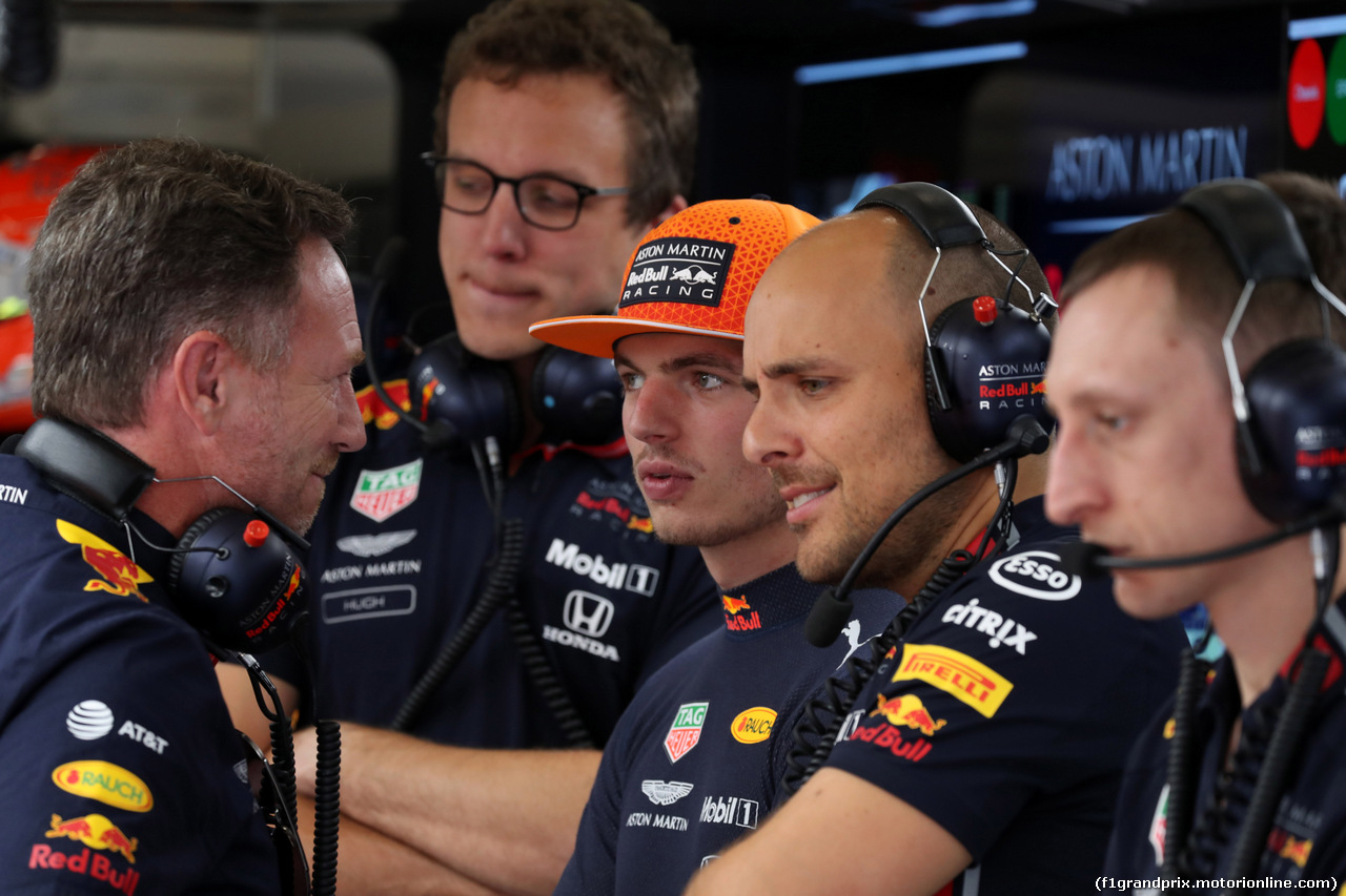 GP BELGIO, 31.08.2019 - Prove Libere 3, Christian Horner (GBR), Red Bull Racing Team Principal e Max Verstappen (NED) Red Bull Racing RB15