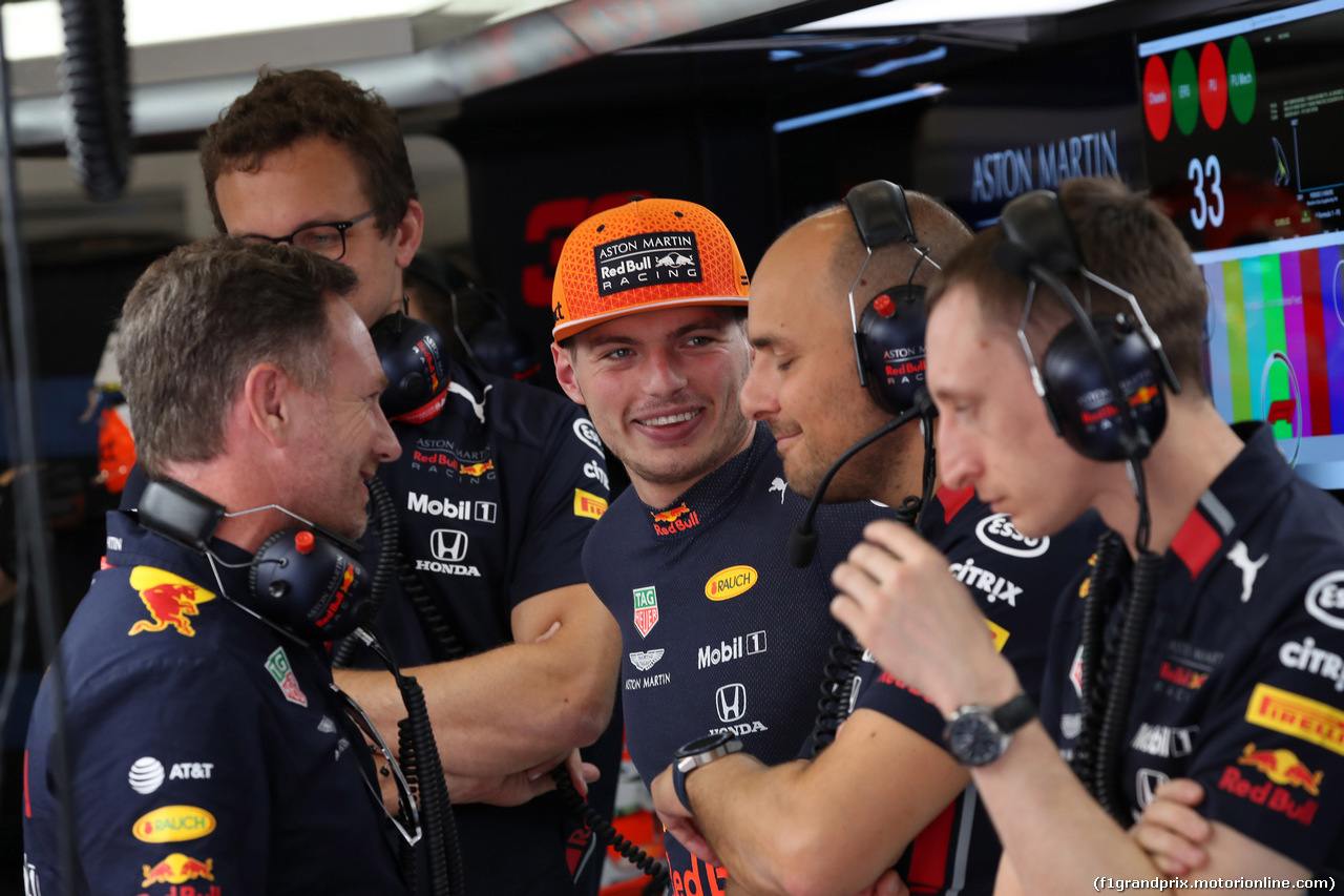 GP BELGIO, 31.08.2019 - Prove Libere 3, Christian Horner (GBR), Red Bull Racing Team Principal e Max Verstappen (NED) Red Bull Racing RB15