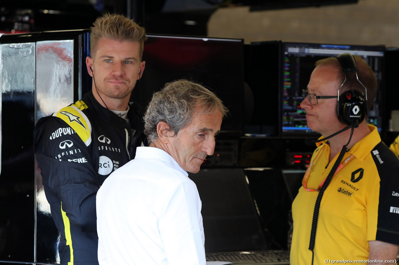 GP BELGIO, 31.08.2019 - Prove Libere 3, Nico Hulkenberg (GER) Renault Sport F1 Team RS19 e Alain Prost (FRA) Renault Sport F1 Team Special Advisor