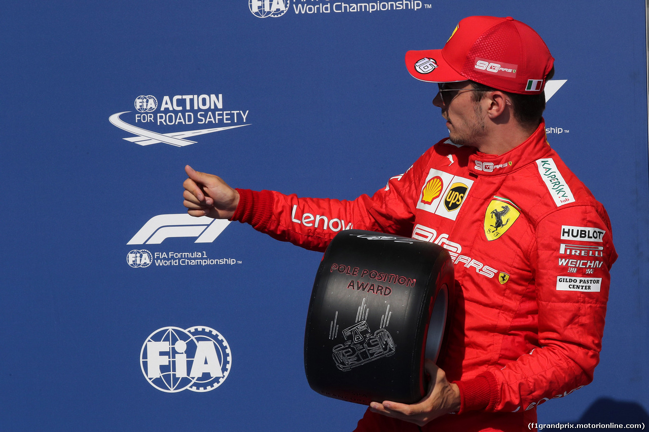 GP BELGIO, 31.08.2019 - Qualifiche, Charles Leclerc (MON) Ferrari SF90 pole position