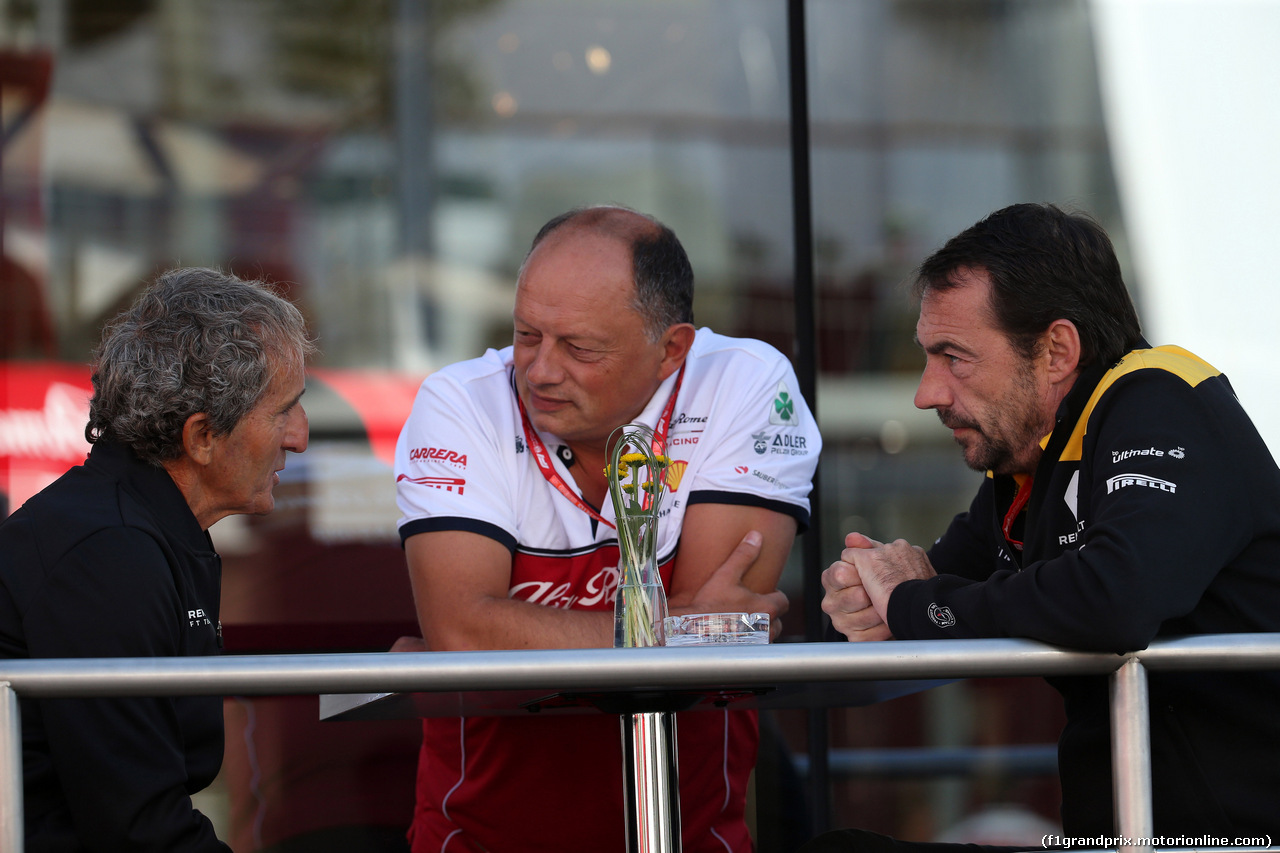 GP BELGIO, 30.08.2019 - Alain Prost (FRA) Renault Sport F1 Team Special Advisor e Frederic Vasseur (FRA) Alfa Romeo Racing, Team Principal