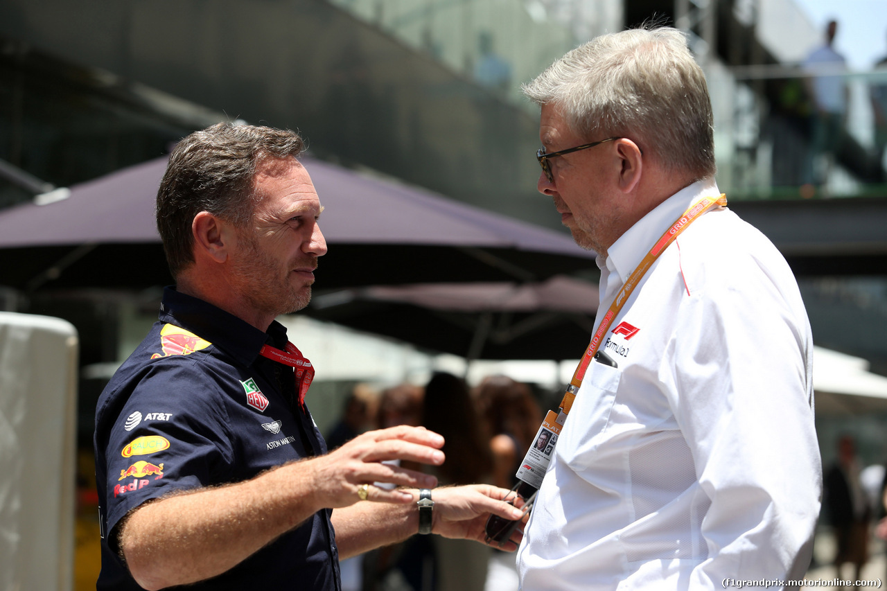 GP BRASILE, 17.11.2019 - Christian Horner (GBR), Red Bull Racing Team Principal e Ross Brawn (GBR) Formula One Managing Director of Motorsports