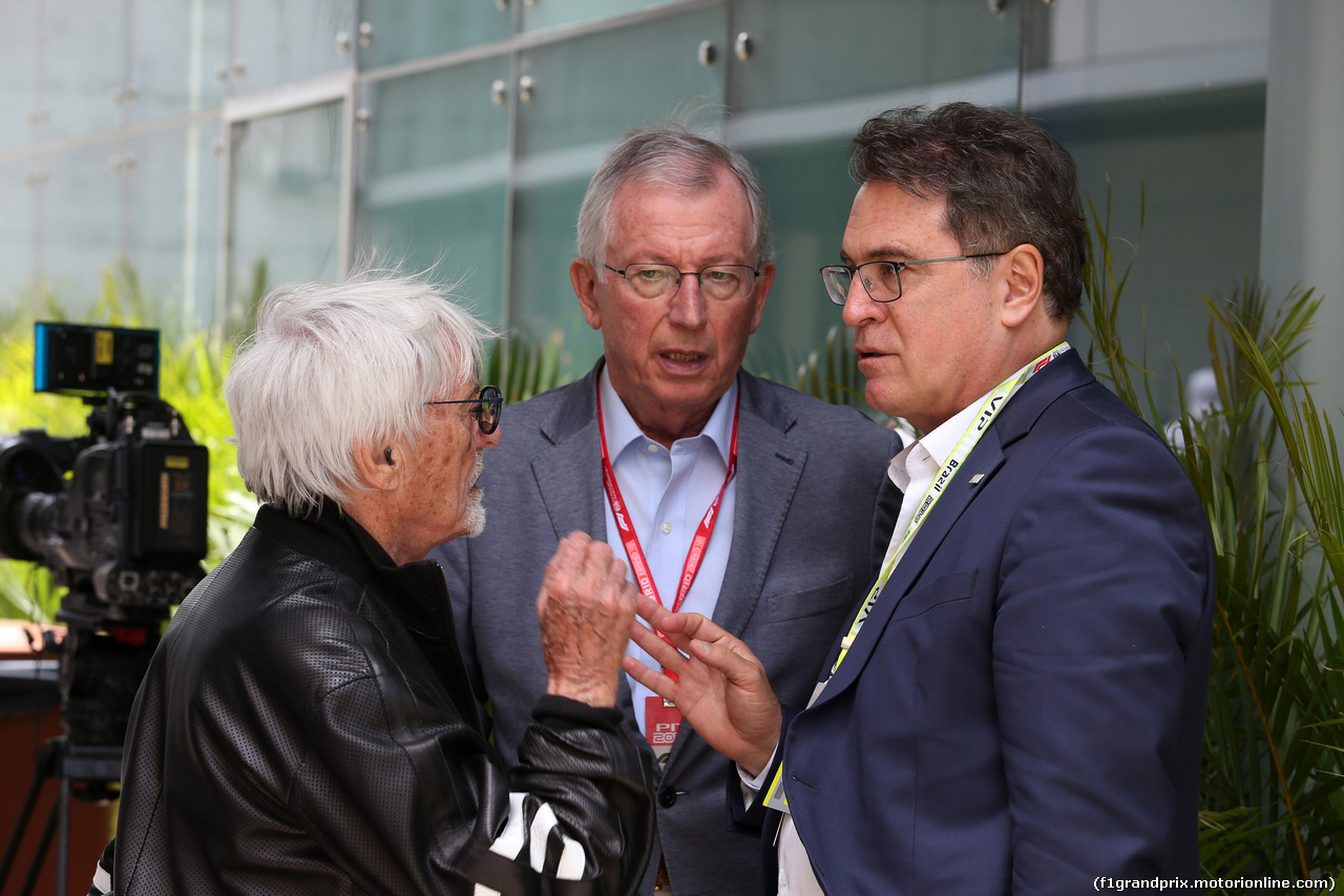 GP BRASILE, 17.11.2019 - (L-R) Bernie Ecclestone (GBR) e Tamas Rohonyi (BRA) GP Brasil promotor