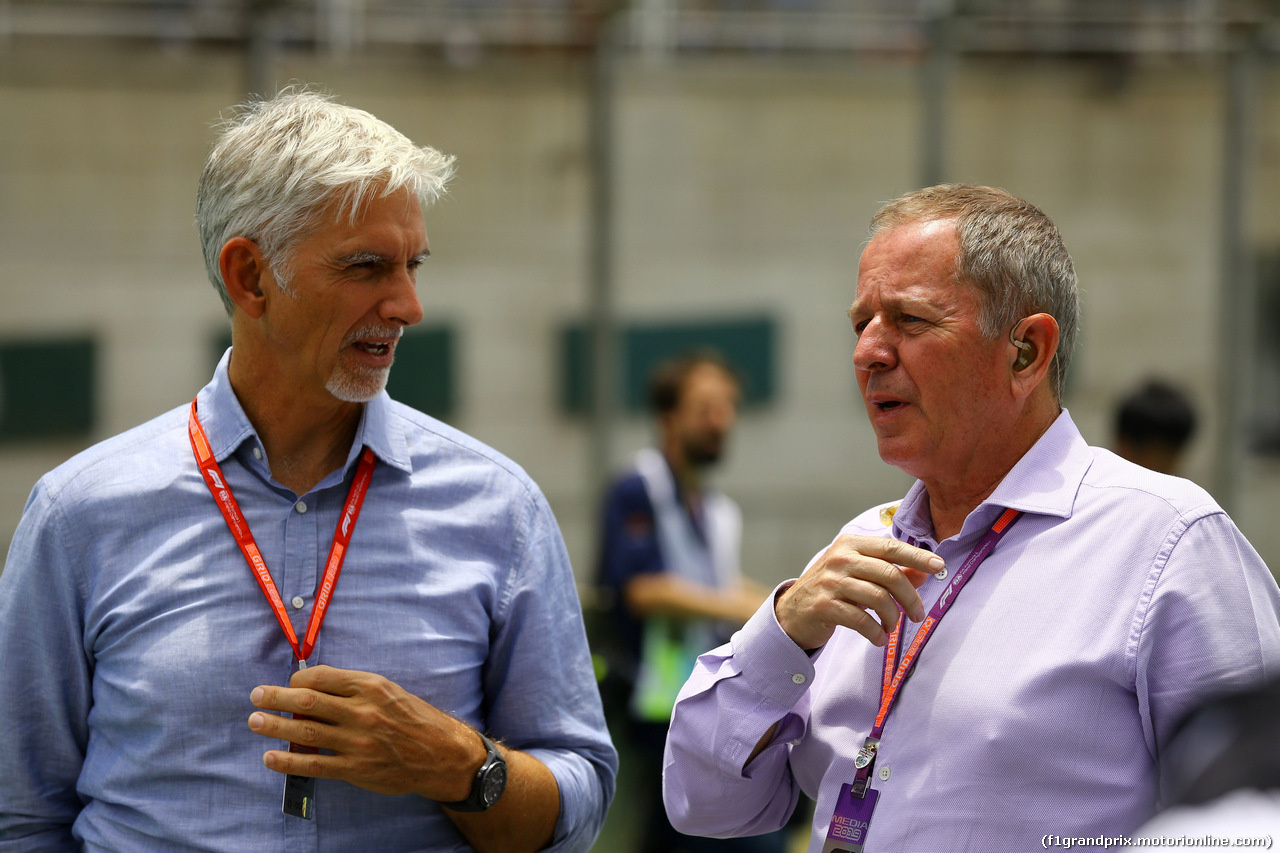 GP BRASILE, 17.11.2019 - Demon Hill (GBR) e Martin Brundle (GBR) Sky Sports Commentator