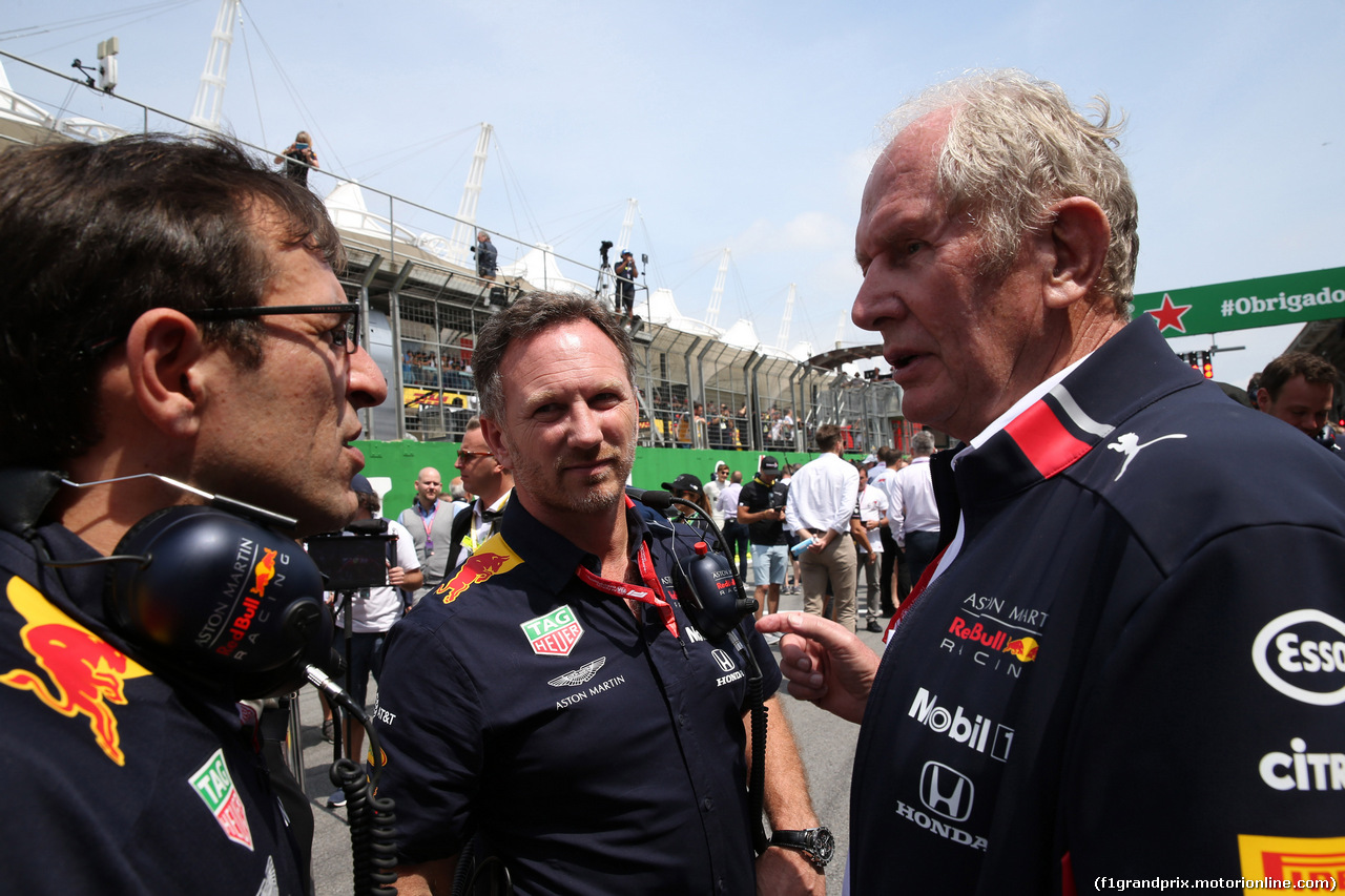 GP BRASILE, 17.11.2019 - Gara, Christian Horner (GBR), Red Bull Racing Team Principal e Helmut Marko (AUT), Red Bull Racing, Red Bull Advisor