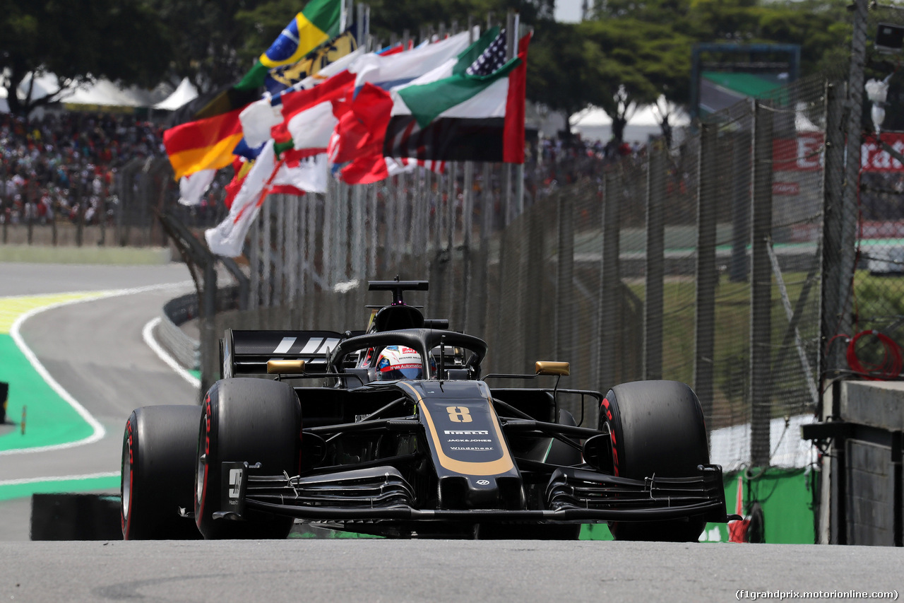 GP BRASILE, 17.11.2019 - Gara, Romain Grosjean (FRA) Haas F1 Team VF-19