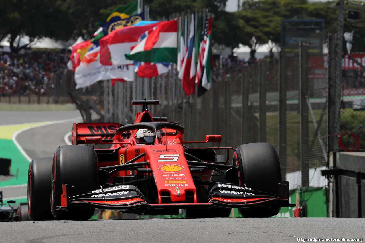 GP BRASILE, 17.11.2019 - Gara, Sebastian Vettel (GER) Ferrari SF90