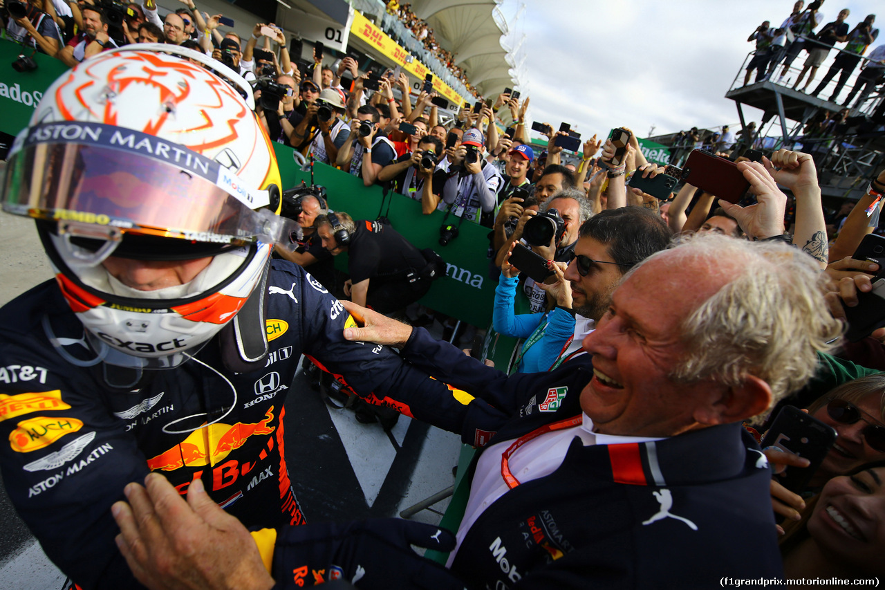 GP BRASILE, 17.11.2019 - Gara, 2nd place Pierre Gasly (FRA) Scuderia Toro Rosso STR14 e Helmut Marko (AUT), Red Bull Racing, Red Bull Advisor