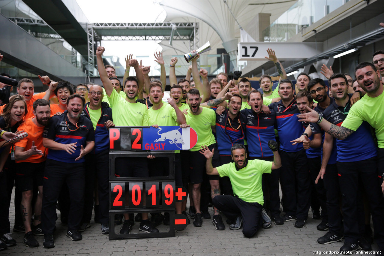 GP BRASILE, 17.11.2019 - Gara, Festeggiamenti, 2nd place Pierre Gasly (FRA) Scuderia Toro Rosso STR14