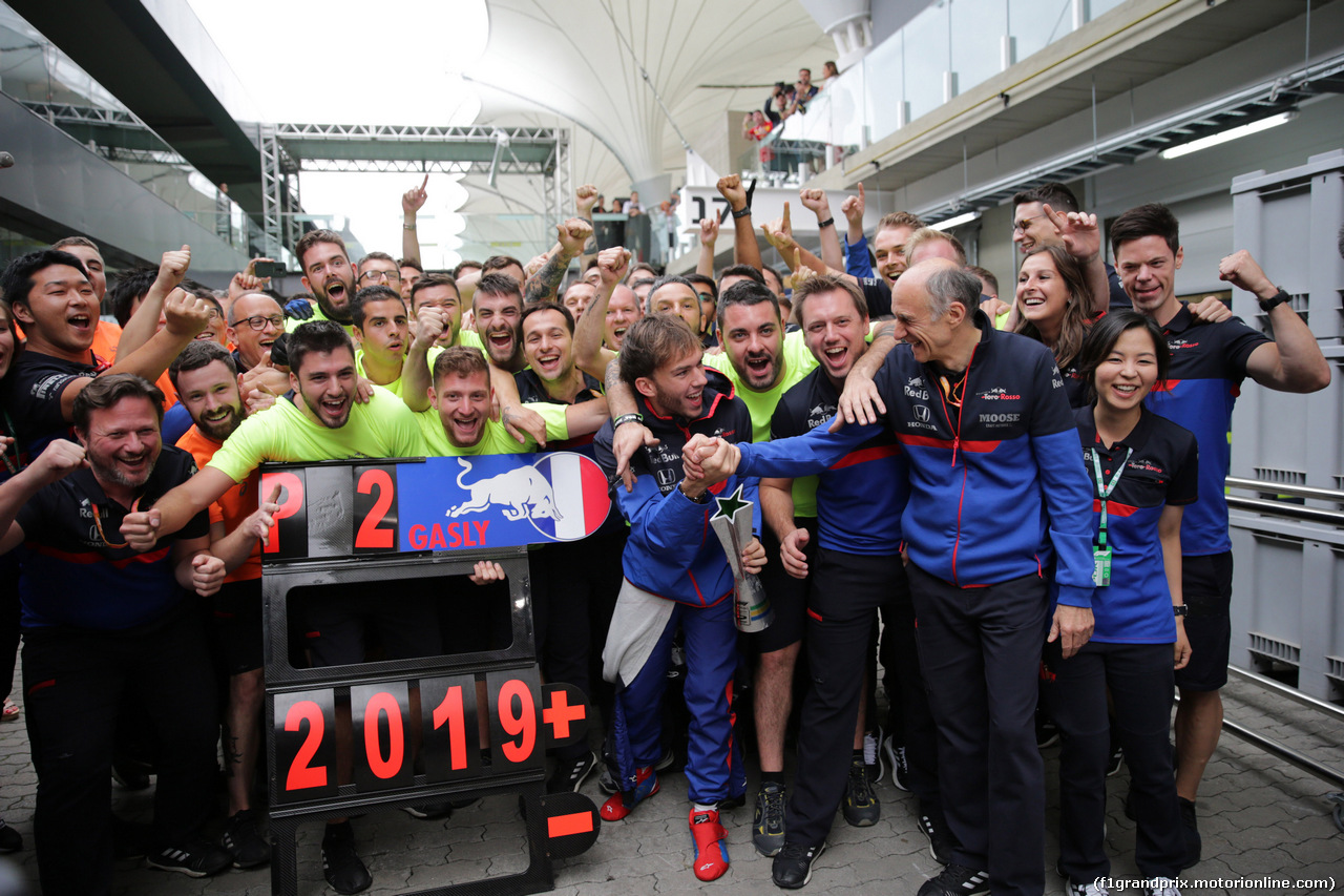 GP BRASILE, 17.11.2019 - Gara, Festeggiamenti, 2nd place Pierre Gasly (FRA) Scuderia Toro Rosso STR14