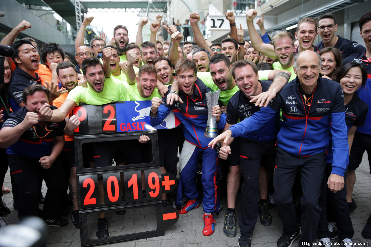 GP BRASILE, 17.11.2019 - Gara, Festeggiamenti, 2nd place Pierre Gasly (FRA) Scuderia Toro Rosso STR14