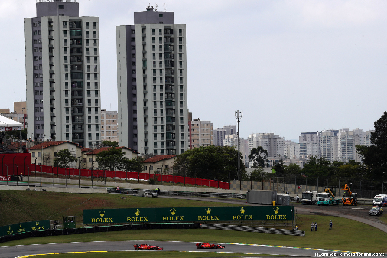 GP BRASILE, 16.11.2019 - Prove Libere 3, Charles Leclerc (MON) Ferrari SF90 e Sebastian Vettel (GER) Ferrari SF90