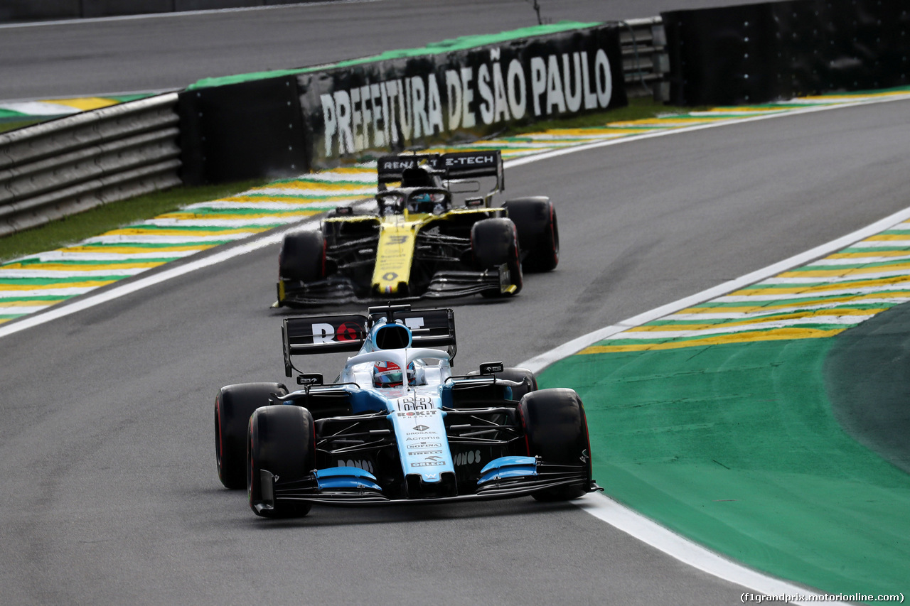 GP BRASILE, 16.11.2019 - Qualifiche, George Russell (GBR) Williams Racing FW42 e Daniel Ricciardo (AUS) Renault Sport F1 Team RS19