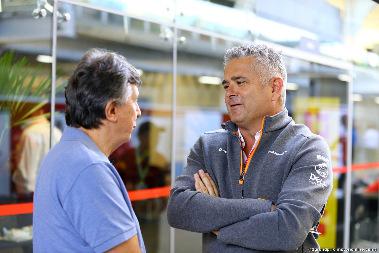 GP BRASILE, 16.11.2019 - Livio Oricchio (BRA) journalist e Gil de Ferran (BRA) McLaren Sporting Director