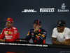 GP BRASILE, 16.11.2019 - Qualifiche, Conferenza Stampa, Sebastian Vettel (GER) Ferrari SF90, Max Verstappen (NED) Red Bull Racing RB15 e Lewis Hamilton (GBR) Mercedes AMG F1 W10