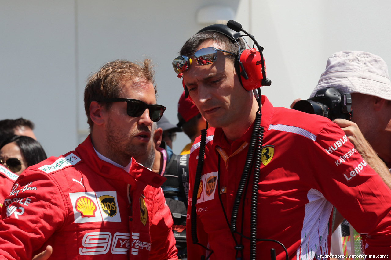 GP CANADA, 09.06.2019 - Gara, Sebastian Vettel (GER) Ferrari SF90 e Riccardo Adami (ITA) Ferrari Gara Engineer