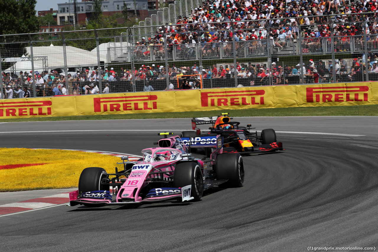 GP CANADA, 09.06.2019 - Gara, Lance Stroll (CDN) Racing Point F1 Team RP19 davanti a Pierre Gasly (FRA) Red Bull Racing RB15