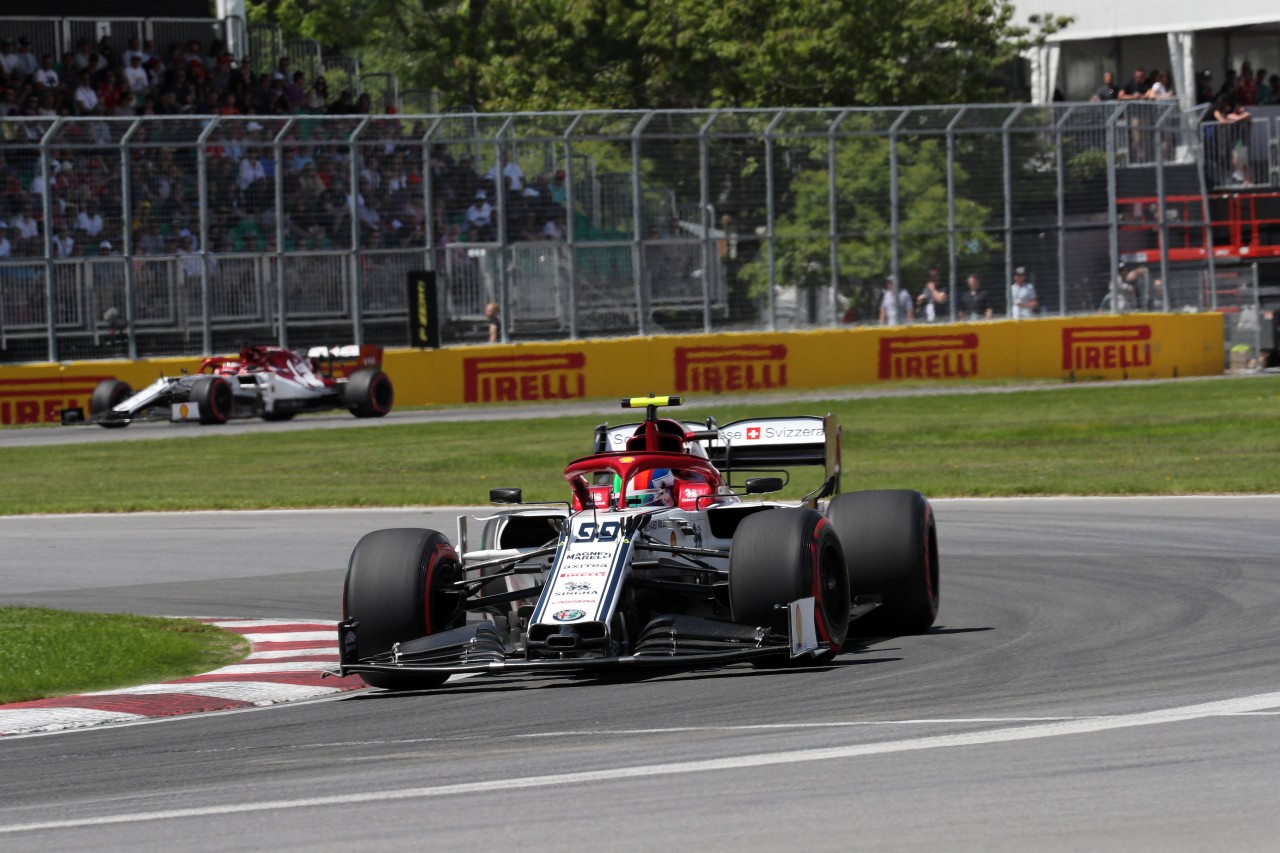 GP CANADA, 08.06.2019 - Qualifiche, Antonio Giovinazzi (ITA) Alfa Romeo Racing C38 e Kimi Raikkonen (FIN) Alfa Romeo Racing C38