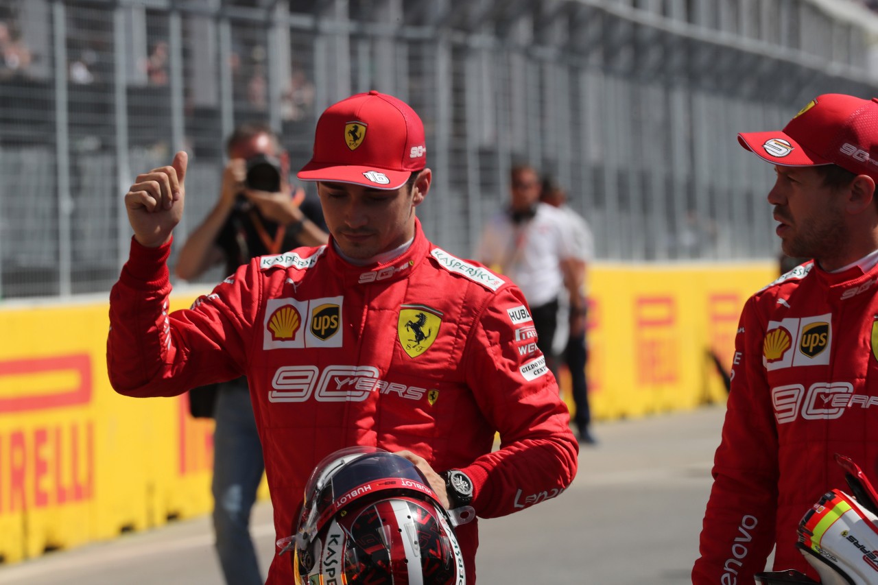GP CANADA, 08.06.2019 - Qualifiche, 3rd place Charles Leclerc (MON) Ferrari SF90 e Sebastian Vettel (GER) Ferrari SF90 pole position
