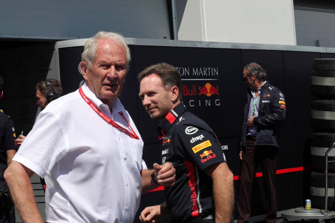 GP CANADA, 08.06.2019 - Prove Libere 3, Helmut Marko (AUT), Red Bull Racing, Red Bull Advisor e Christian Horner (GBR), Red Bull Racing Team Principal