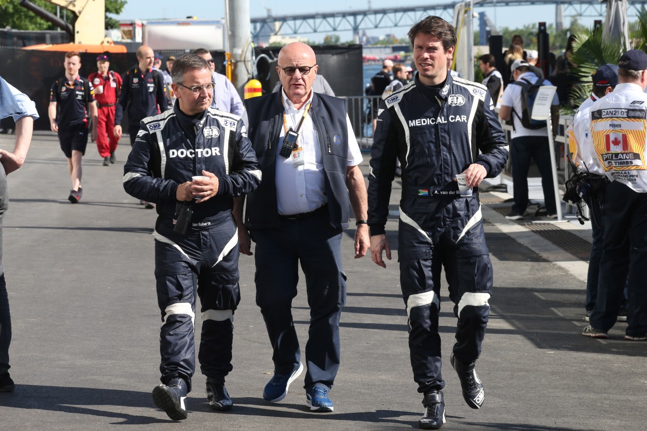 GP CANADA, 08.06.2019 - Prove Libere 3, Ian Roberts, FIA Doctor e Bernd Maylander (GER) FIA Safety Car Driver