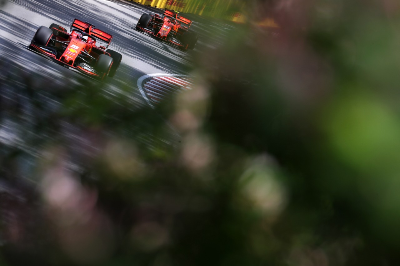 GP CANADA, 07.06.2019 - Prove Libere 2, Sebastian Vettel (GER) Ferrari SF90 davanti a Charles Leclerc (MON) Ferrari SF90
