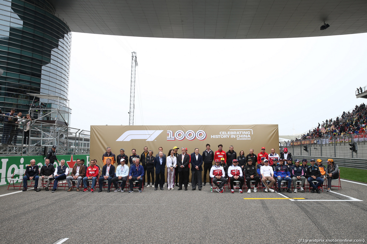 GP CINA, 14.04.2019- All F1 Driver, All F1 Team Manager, some Former F1 Drivers in the 1000th official picture
