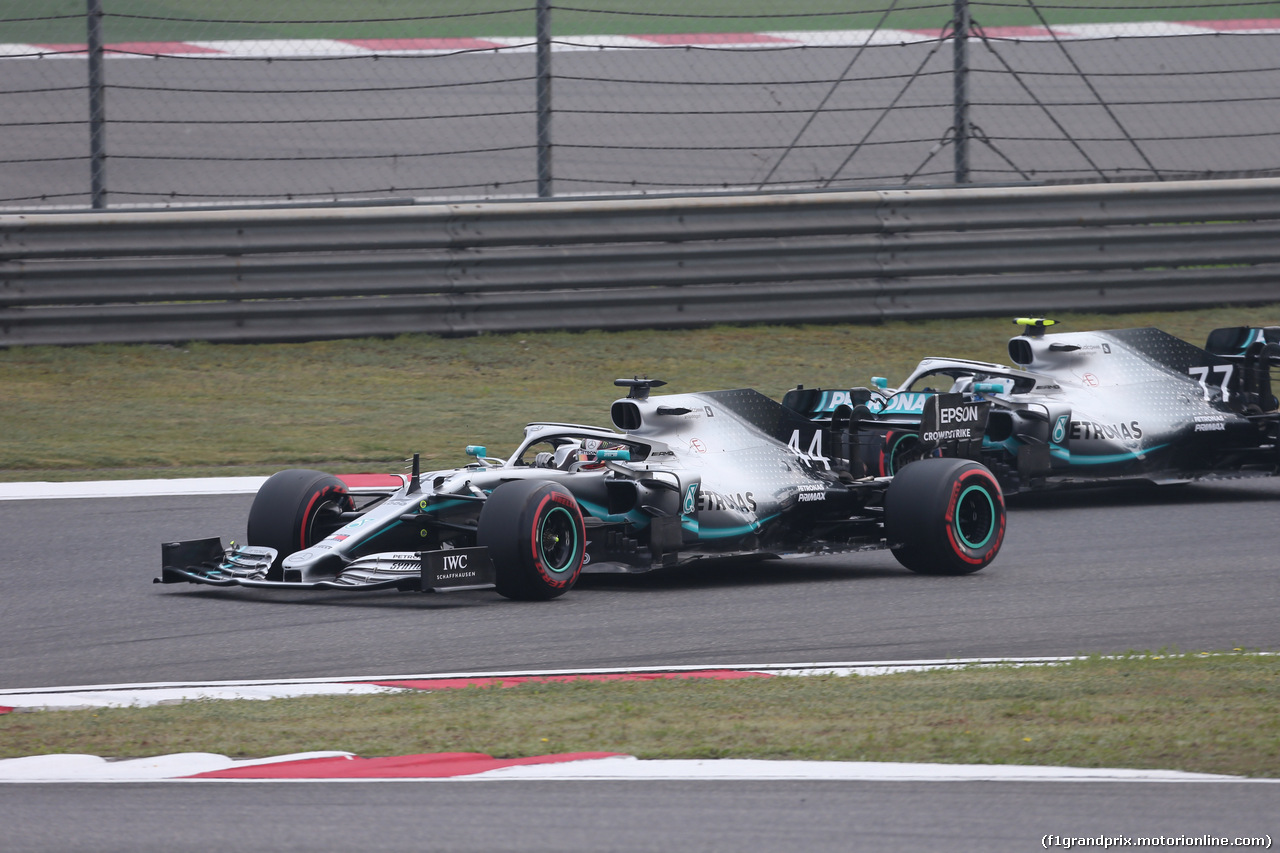 GP CINA, 12.04.2019- Prove Libere 1, Lewis Hamilton (GBR) Mercedes AMG F1 W10 EQ Power e Valtteri Bottas (FIN) Mercedes AMG F1 W10 EQ Power