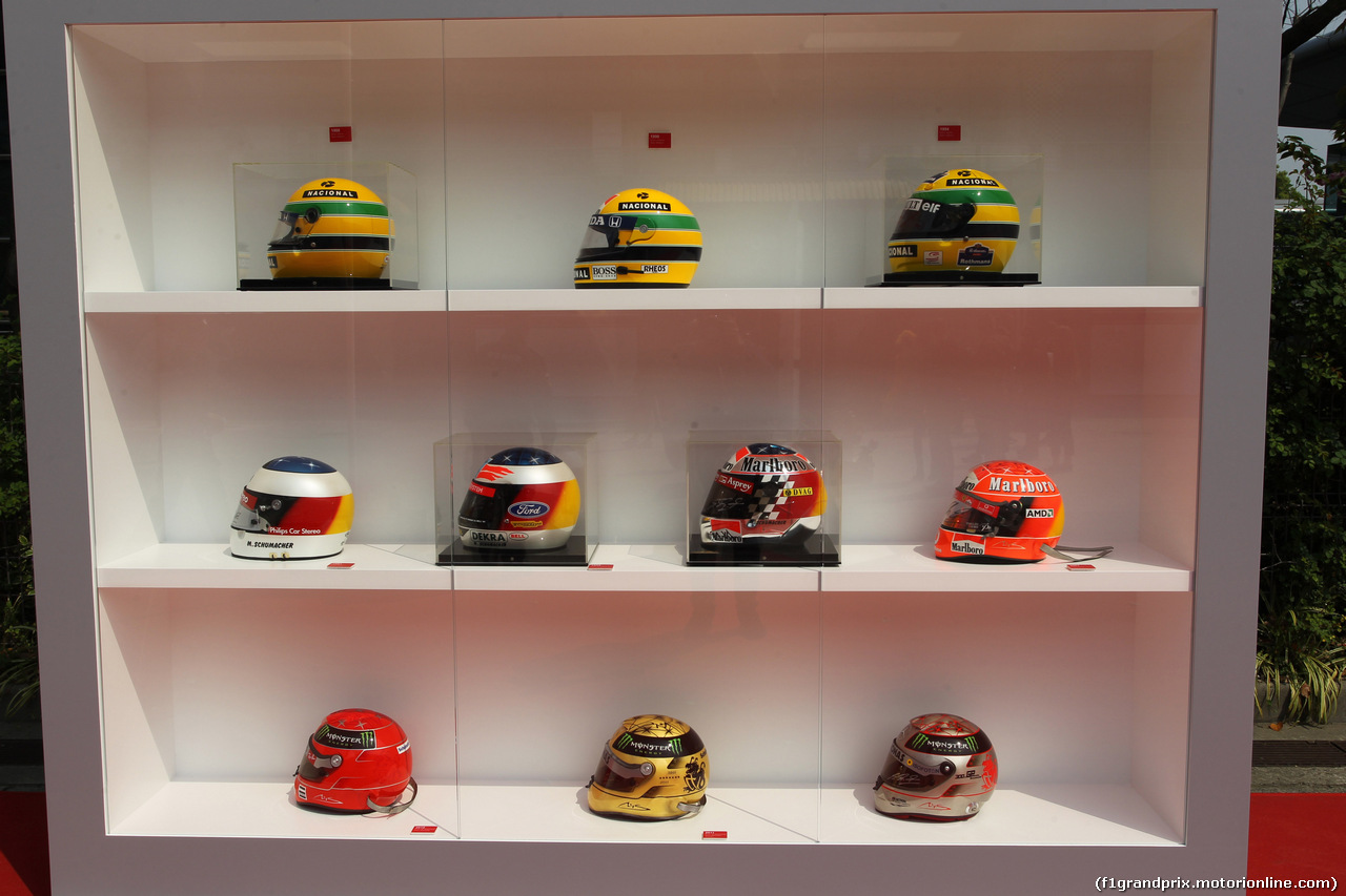 GP CINA, 12.04.2019- Exposition of Ayrton Senna e Michael Schumacher Helmets