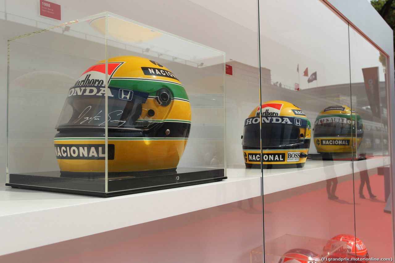 GP CINA, 12.04.2019- Exposition of Ayrton Senna e Michael Schumacher Helmets