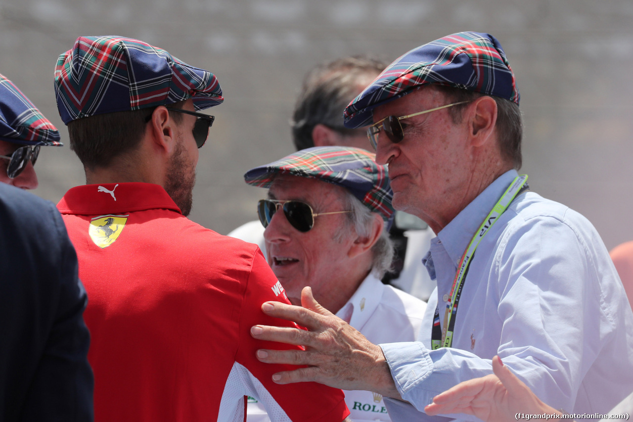 GP FRANCIA, 23.06.2019 - Sebastian Vettel (GER) Ferrari SF90, Sir Jackie Stewart (GBR) e Jean-Claude Killy (FRA) Former Ski Garar