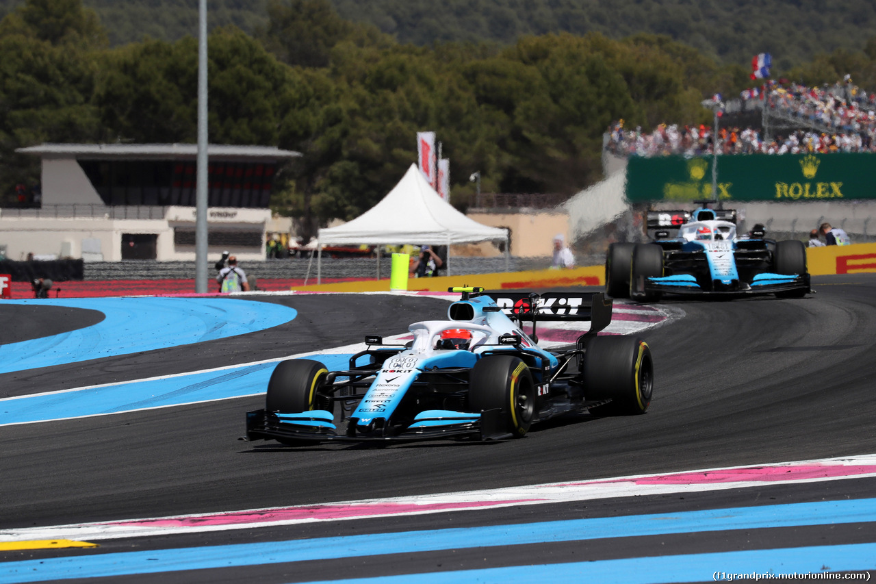 GP FRANCIA, 23.06.2019 - Gara, Robert Kubica (POL) Williams Racing FW42 davanti a George Russell (GBR) Williams Racing FW42