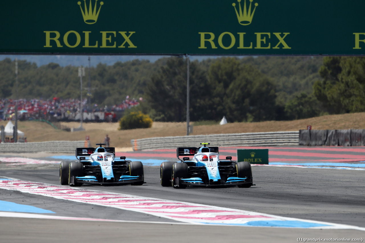 GP FRANCIA, 23.06.2019 - Gara, George Russell (GBR) Williams Racing FW42 e Robert Kubica (POL) Williams Racing FW42