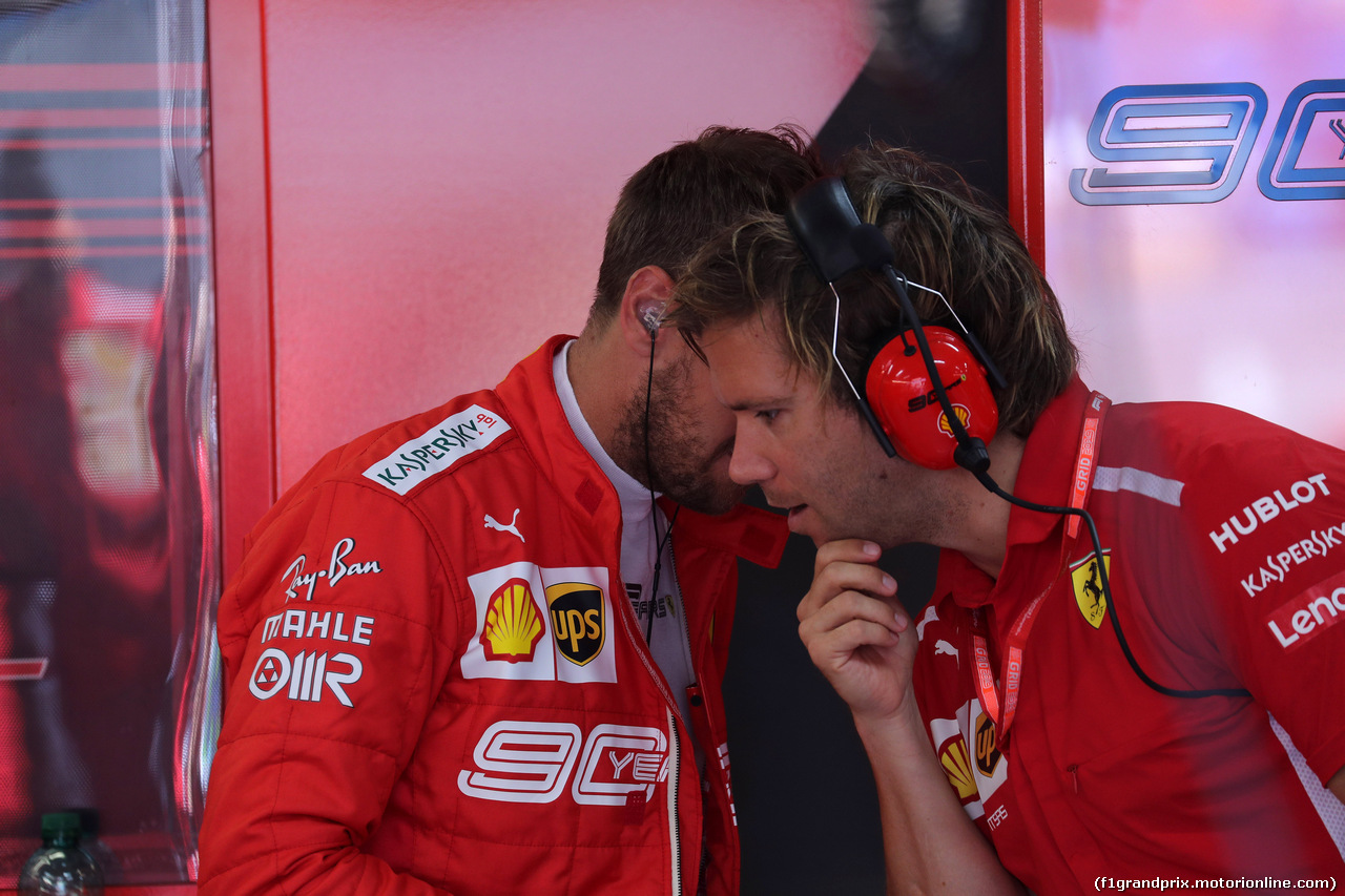 GP FRANCIA, 22.06.2019 - Prove Libere 3, Sebastian Vettel (GER) Ferrari SF90 e his personal trainer Antti Kontsas (FIN)