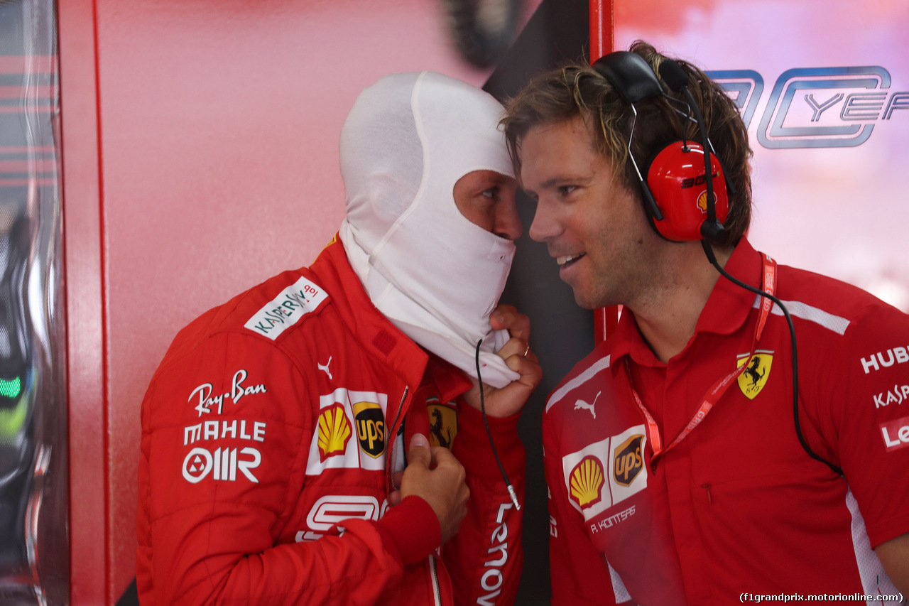 GP FRANCIA, 22.06.2019 - Prove Libere 3, Sebastian Vettel (GER) Ferrari SF90 e his personal trainer Antti Kontsas (FIN)
