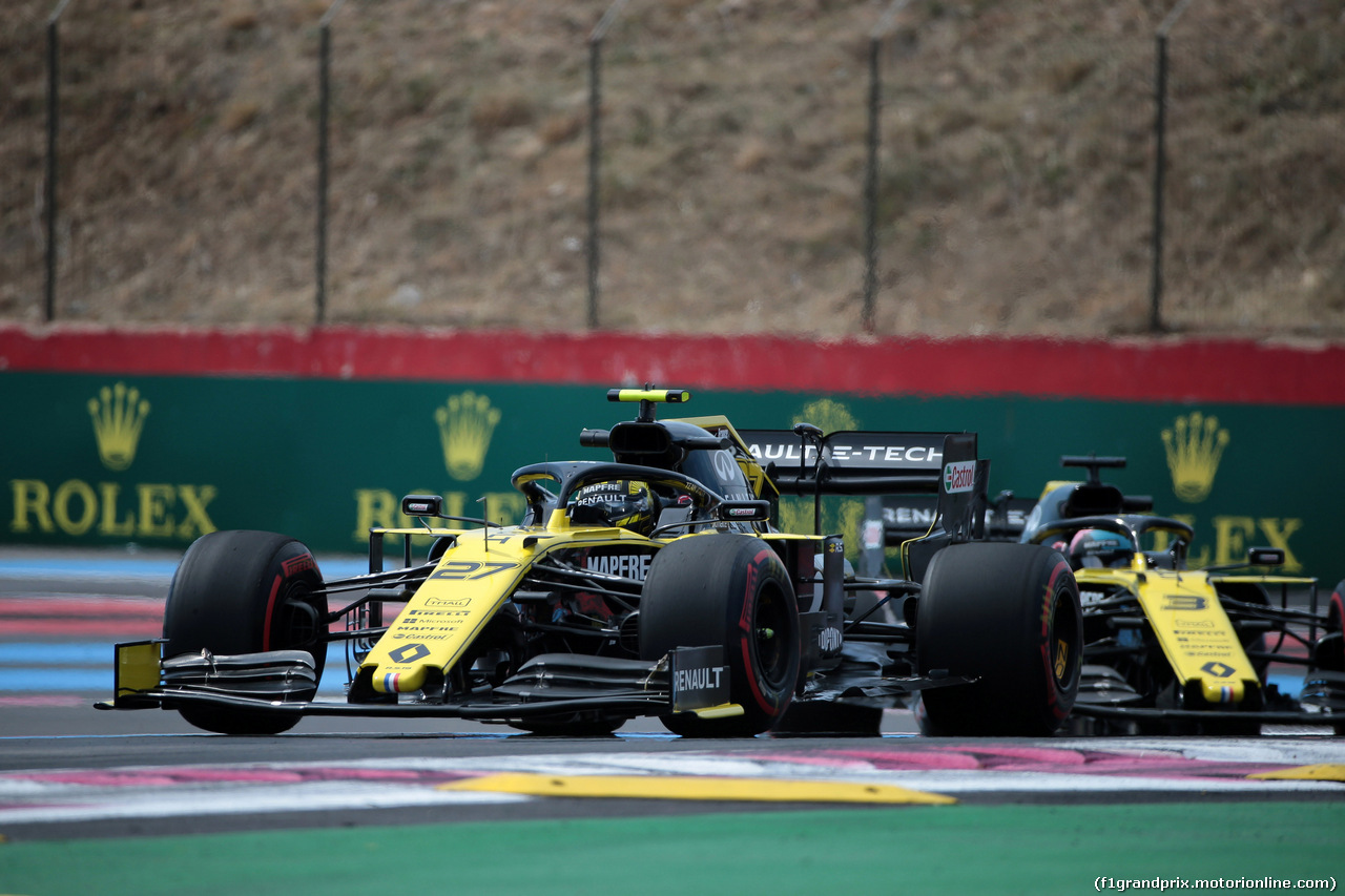 GP FRANCIA, 21.06.2019 - Prove Libere 1, Nico Hulkenberg (GER) Renault Sport F1 Team RS19 e Daniel Ricciardo (AUS) Renault Sport F1 Team RS19