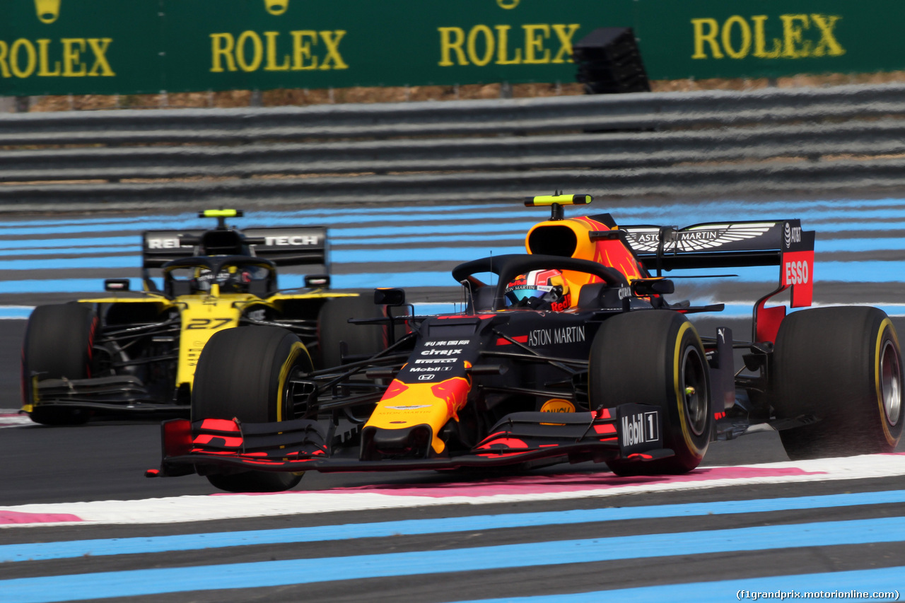 GP FRANCIA, 21.06.2019 - Prove Libere 1, Pierre Gasly (FRA) Red Bull Racing RB15 e Nico Hulkenberg (GER) Renault Sport F1 Team RS19