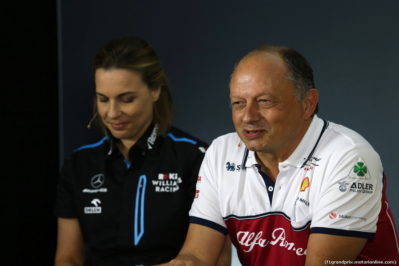 GP FRANCIA, 21.06.2019 - Conferenza Stampa, Claire Williams (GBR) Williams Deputy Team Principal. e Frederic Vasseur (FRA) Alfa Romeo Racing, Team Principal